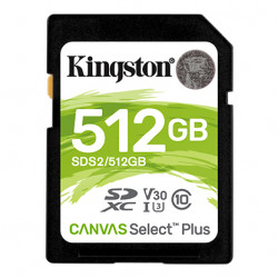 512GB SDXC Kingston Canvas Select Plus U3 V30 CL10 100MB s