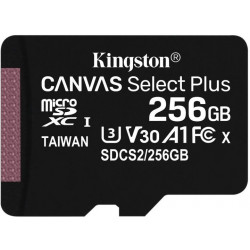 256GB microSDXC Kingston Canvas Select Plus A1 CL10 100MB s bez adapteru