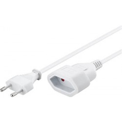 PremiumCord Kabel síťový prodlužovací dvojvidlice 230V 2m bílý