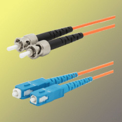 Optický patchkabel duplexní, ST-SC 9 125um SM, 2m, OS2