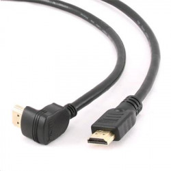 GEMBIRD Kabel HDMI-HDMI M M 4,5m, 1.4, M M stíněný, zlacené kontakty, 90° lomený, černý