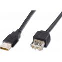 Kabel USB prodlužovací A-A, 5 m, černý