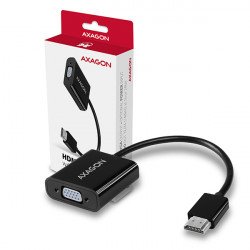 AXAGON RVH-VGAN, HDMI - VGA redukce adaptér, FullHD, audio výstup, micro USB nap. konektor