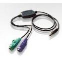 ATEN USB konvertor na 2xPS 2, kl.+myš, kabelový