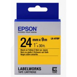 Epson Label Cartridge Pastel LK-6YBP Black Yellow 24mm (9m)