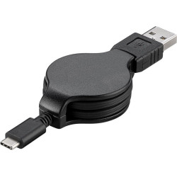 PremiumCord Kabel USB 3.1 C M - USB 2.0 A M, charging a sync navíjecí kabel 1m