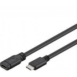 PremiumCord Prodlužovací kabel USB 3.1 konektor C male - C female, černý, 2m
