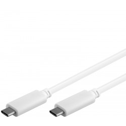 PremiumCord USB-C male - USB-C male, bílý, 1m