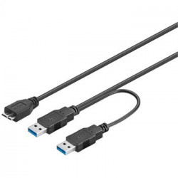 PremiumCord USB 3.0 napájecí Y kabel A Male + A Male -- Micro B Mmale, 30cm