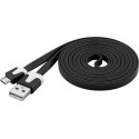 PremiumCord Kabel microUSB 2.0, A-B, plochý, černý