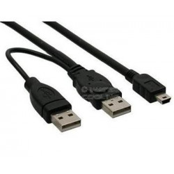 PremiumCord USB 2.0 napájecí Y kabel A M + A M -- A M mini 0.4m + 0.5m