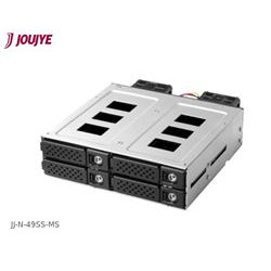 Jou Jye Backplane SATA3 SAS3 4x 2,5"HDD do 5,25" RoHS, 2x fan, 1x minisasHD (SFF-8643), SATA power