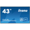 43" iiyama LE4340UHS-B1 - AMVA3,4K UHD,8.5ms,350cd m2, 5000:1,16:9,VGA,HDMI,DVI,USB,RS232,RJ45,repro
