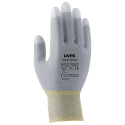 UVEX Rukavice Unipur carbon (10ks) vel. 9 citlivé antist. pro přesné práce s elektron. součástkami dlaň a prsty pokryté
