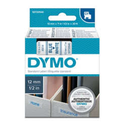 Dymo originální páska do tiskárny štítků, Dymo, 45014, S0720540, modrý tisk bílý podklad, 7m, 12mm, D1
