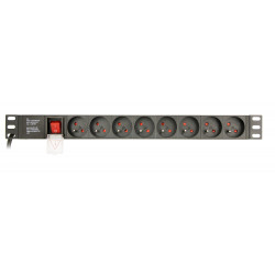 Gembird PDU 8 zásuvek, 1U, 16 A, 3m