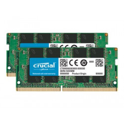 Crucial - DDR4 - sada - 64 GB: 2 x 32 GB - SO-DIMM 260-pin - 3200 MHz PC4-25600 - CL22 - 1.2 V - bez vyrovnávací paměti - bez ECC