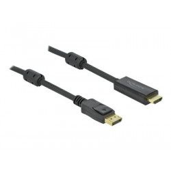 Delock - Kabel adaptéru - DisplayPort s piny (male) zamykací do HDMI s piny (male) - 1 m - trojnásobně stíněný - černá - podporuje 4K, aktivní