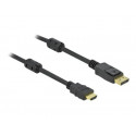 Delock - Kabel adaptéru - DisplayPort s piny (male) zamykací do HDMI s piny (male) - 10 m - trojnásobně stíněný - černá - pasivní