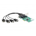 Delock PCI Express Card  4 x Serial RS-232 - Sériový adaptér - PCIe - RS-232 x 4