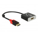 Delock - High Speed - video adaptér - DisplayPort s piny (male) do HDMI se zdířkami (female) - 20 cm - šedá, černá