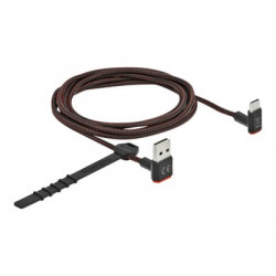 Delock Easy - USB kabel - USB (M) zahnutý nahoru dolů, reverzibilní do USB-C (M) zahnutý nahoru dolů, reverzibilní - 2 m - černá
