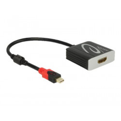 Delock - High Speed - video adaptér - Mini DisplayPort s piny (male) do HDMI se zdířkami (female) - 20 cm - šedá, černá
