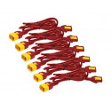 APC - Elektrický kabel - IEC 60320 C13 zamykací do IEC 60320 C14 zamykací - 60 cm - červená (balení 6) - pro P N: SCL500RMI1UC, SCL500RMI1UNC, SMT3000I-AR, SMT3000R2I-AR, SMTL750RMI2UC, SRT1500RMXLI