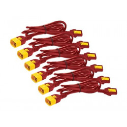 APC - Elektrický kabel - IEC 60320 C13 zamykací do IEC 60320 C14 zamykací - 60 cm - červená (balení 6) - pro P N: SCL500RMI1UC, SCL500RMI1UNC, SMT3000I-AR, SMT3000R2I-AR, SMTL750RMI2UC, SRT1500RMXLI