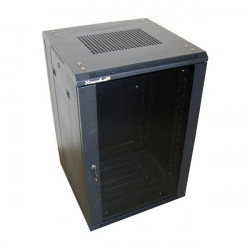 XtendLan 18U 600x600 stojanový, černý, skleněné dveře, plná záda