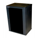 XtendLan 12U 600x450,na zeď, jednodílný, rozložený, skleněné dveře, černý
