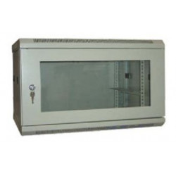 XtendLan 9U 600x450, na zeď, jednodílný, rozložený, skleněné dveře, slonovina