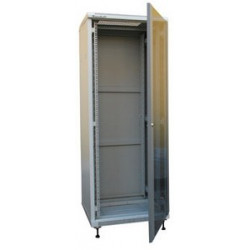 XtendLan 42U 600x800 stojanový, šedý, skleněné dveře, plná záda