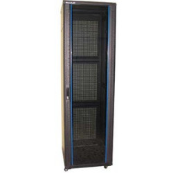 XtendLan 47U 600x600 stojanový, černý, skleněné dveře, perforovaná záda
