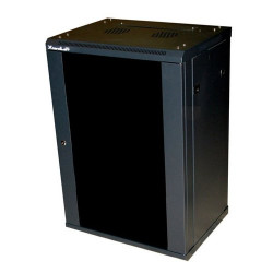 XtendLan 12U 600x450,na zeď, jednodílný, skleněné dveře černý