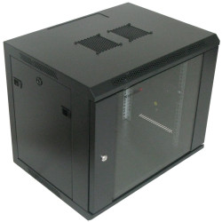 XtendLan 9U 600x450, na zeď, jednodílný, rozložený, skleněné dveře