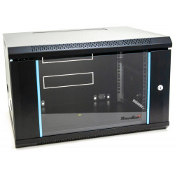 XtendLan 6U 600x450,na zeď, jednodílný, skleněné dveře