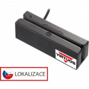 Třístopá čtečka magnetických karet MSR-100A, USB-COM, černá