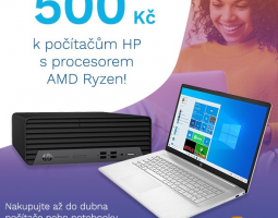 500 Kč Sodexo poukázka za nákup notebooků HP s procesorem AMD Ryzen