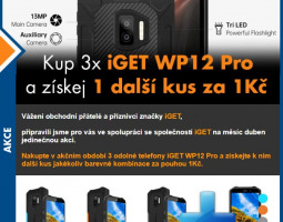 Kup 3x iGET WP12 Pro a získej 1 další kus za 1 Kč