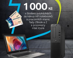 Sodexo 1000 Kč za HP notebooky a pracovní stanice.
