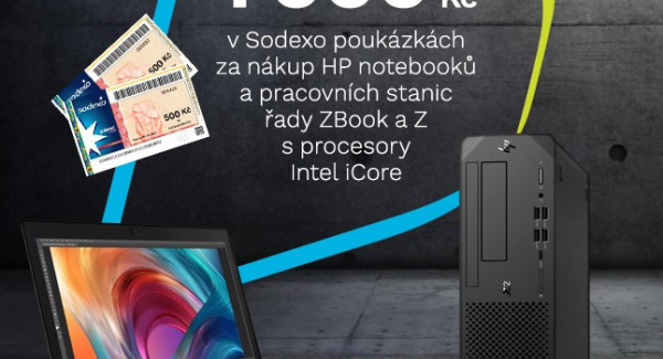 Sodexo 1000 Kč za HP notebooky a pracovní stanice.