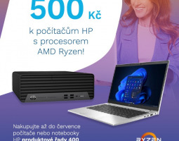 500 Kč k pročítačům HP s procesorem AMD Ryzen
