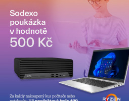 500Kč Sodexo poukázka za každý zakoupený HP počítač nebo notebook řady 400 s procesory AMD
