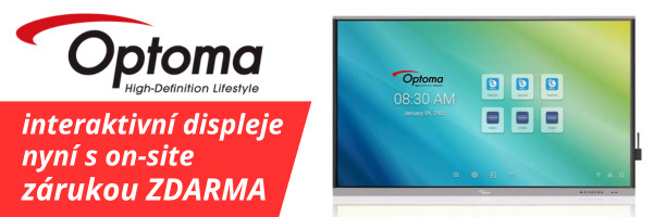 Interaktivní displeje Optoma nyní s on-site zárukou ZDARMA