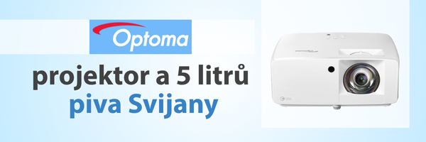 OPTOMA projektor a 5 litrů piva Svijany