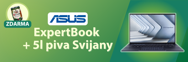 ASUS ExpertBook a soudek 5l piva Svijany zdarma
